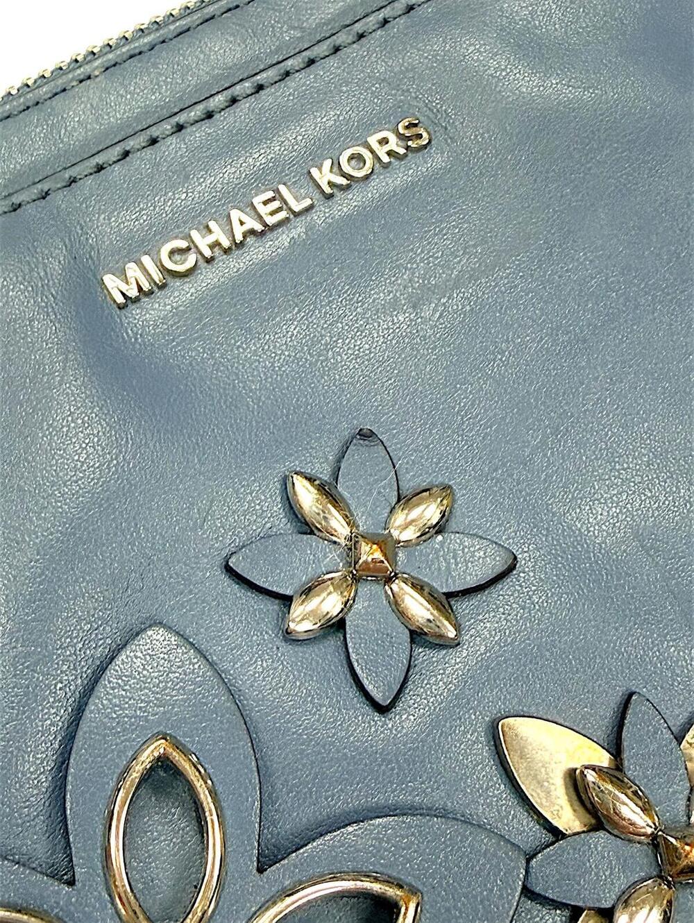 Michael Kors Blue Floral Applique Crossbody Bag - Picture 8 of 10
